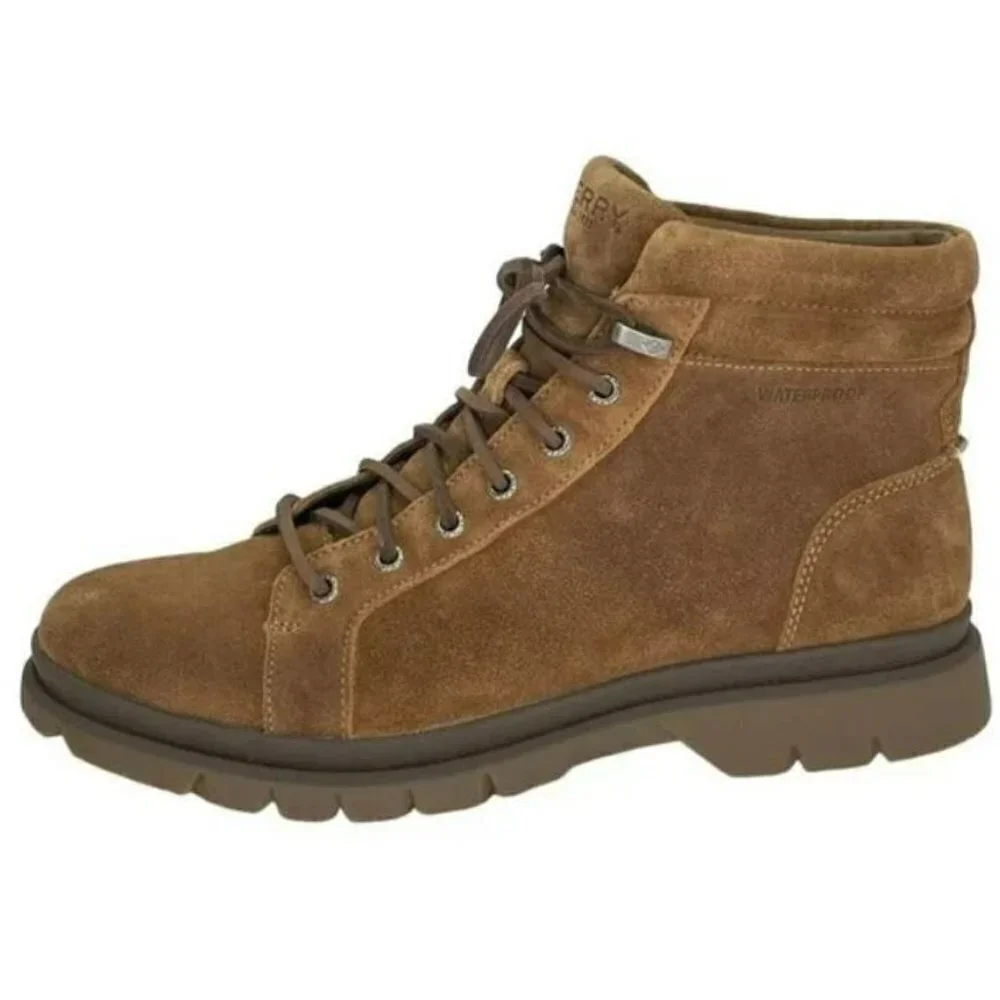 Sperry Watertown LTT Light Brown Waterproof Suede Mens Boots 9.5M